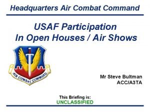 Headquarters Air Combat Command USAF Participation In Open