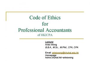 Code of ethics for professional accountants