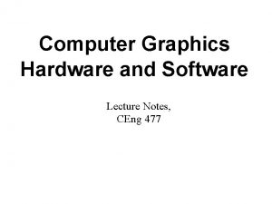 Hardware and software for computer graphics