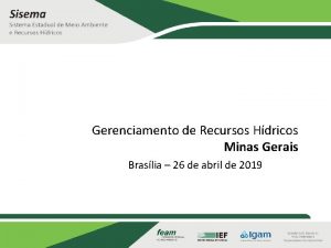 Ttulo Gerenciamento de Recursos Hdricos Minas Gerais Braslia