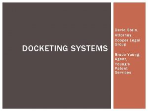 Patent docketing systems