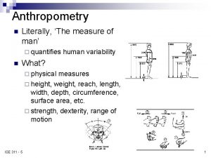 Static and dynamic anthropometry