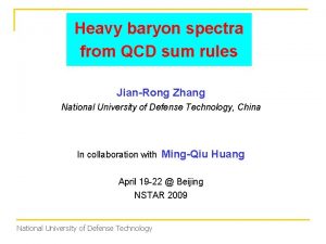 Heavy baryon spectra from QCD sum rules JianRong