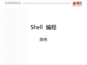 Index The shell of Linux Bourne Shell Programming