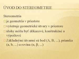 Stereometrie