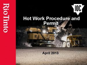 Permit to work procedure