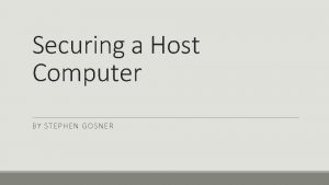 Host computer definition