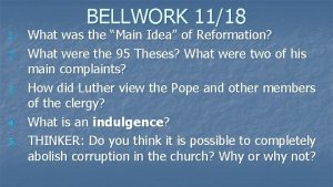 BELLWORK 1118 1 2 3 4 5 What