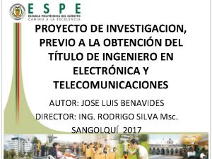 PROYECTO DE INVESTIGACION PREVIO A LA OBTENCIN DEL