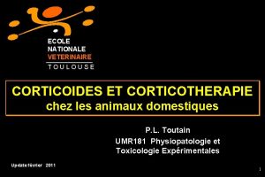 ECOLE NATIONALE VETERINAIRE TOULOUSE CORTICOIDES ET CORTICOTHERAPIE chez