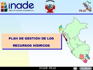 PEAE PLAN DE GESTIN DE LOS RECURSOS HDRICOS