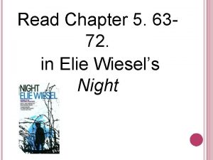 Chapter 5 of night by elie wiesel