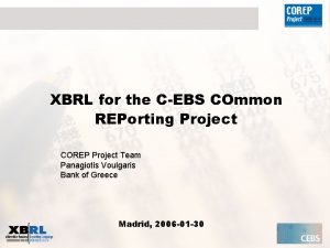 Common reporting corep