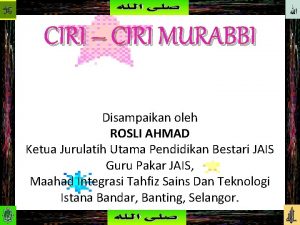 Ciri ciri murabbi