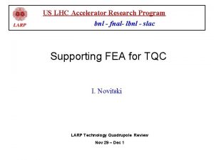 US LHC Accelerator Research Program bnl fnal lbnl