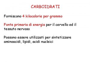 Digestione carboidrati