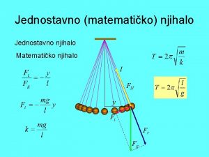 Jednostavno matematiko njihalo Jednostavno njihalo Matematiko njihalo l