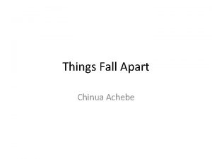 Setting of things fall apart