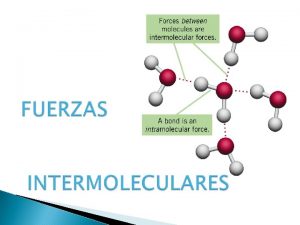Uniones intermoleculares Uniones intermoleculares