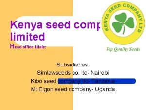 Kenya seed company limited