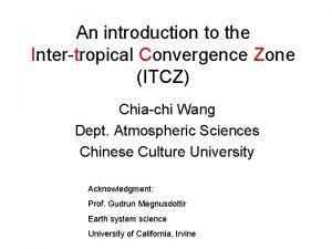 An introduction to the Intertropical Convergence Zone ITCZ