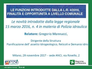 Le novit introdotte dalla legge regionale 15 marzo