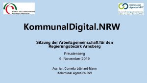 Kommunal Digital NRW Sitzung der Arbeitsgemeinschaft fr den