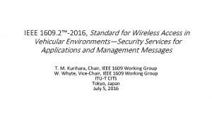 IEEE 1609 22016 Standard for Wireless Access in