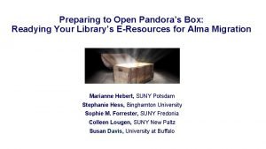 Preparing to Open Pandoras Box Readying Your Librarys