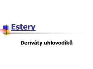 Esterifikace