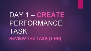 Create performance task examples