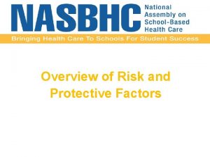Overview of Risk and Protective Factors A FourPronged