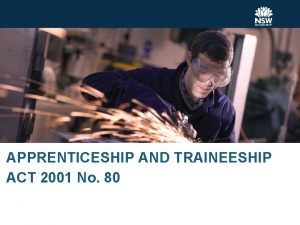 Apprenticeship and traineeship act 2001
