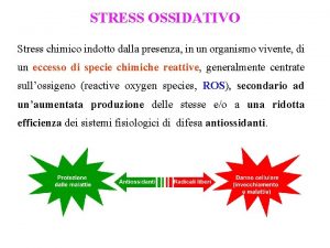 STRESS OSSIDATIVO Stress chimico indotto dalla presenza in