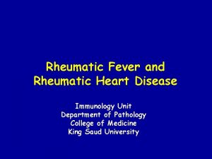 Rheumatic Fever and Rheumatic Heart Disease Immunology Unit