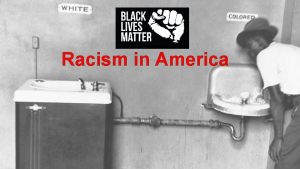 Racism in America LEARNING INTENTIONS Describe the history