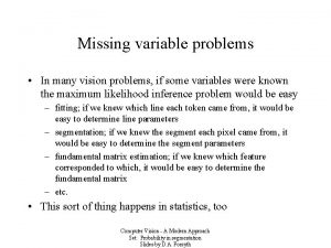 Missing variable problem