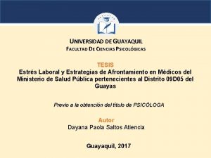 UNIVERSIDAD DE GUAYAQUIL FACULTAD DE CIENCIAS PSICOLGICAS TESIS