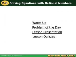 Solving equations with rational numbers quiz