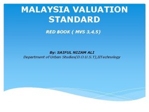 MALAYSIA VALUATION STANDARD RED BOOK MVS 3 4