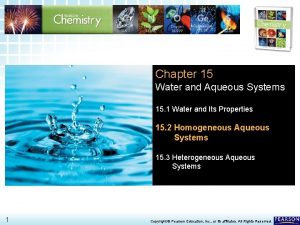 Chapter 15 water and aqueous systems