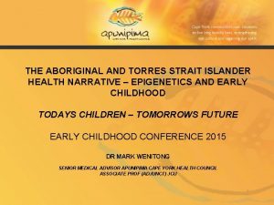 THE ABORIGINAL AND TORRES STRAIT ISLANDER HEALTH NARRATIVE