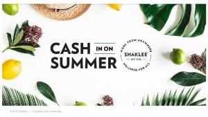 2020 Shaklee Proprietary and confidential Cash in on
