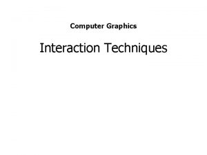 Input techniques in computer graphics
