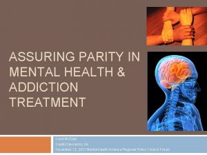 Mental health equity