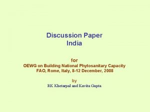 Discussion Paper India for OEWG on Building National