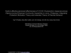 Factors affecting perceived effectiveness of COVID19 prevention measures