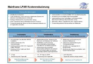 Mainframe LPAR Kostenreduzierung Herausforderungen Kundennutzen Anhaltender Kostendruck Trotz