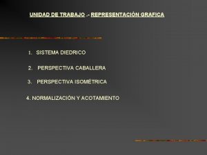 UNIDAD DE TRABAJO REPRESENTACIN GRAFICA 1 SISTEMA DIEDRICO