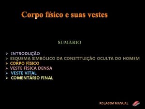 SUMRIO INTRODUO ESQUEMA SIMBLICO DA CONSTITUIO OCULTA DO